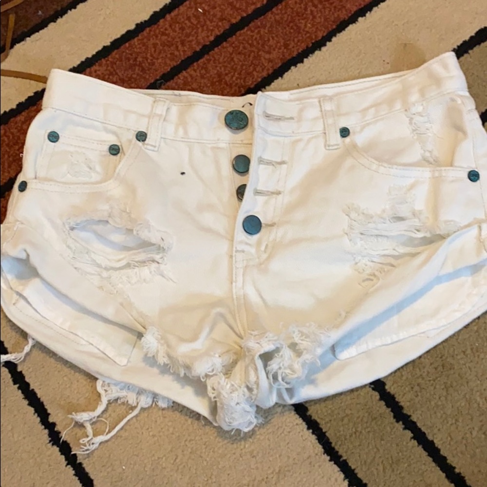 white jean shorts